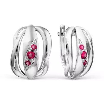 Серьги с рубинами Линии Любви