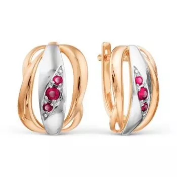 Серьги с рубинами Линии Любви