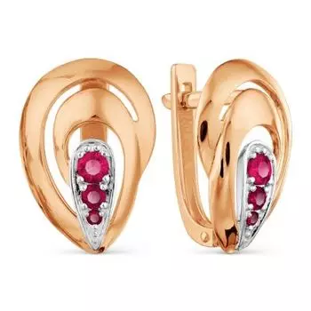Серьги с рубинами Линии Любви