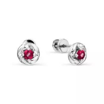 Серьги с рубинами Линии Любви