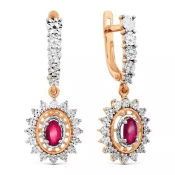 Серьги с рубинами Линии Любви