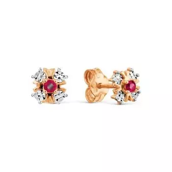 Серьги с рубинами Линии Любви