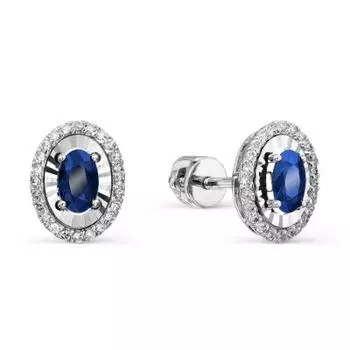 Серьги с сапфирами и бриллиантами Линии Любви