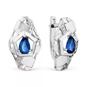 Серьги с сапфирами и бриллиантами Линии Любви