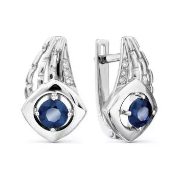 Серьги с сапфирами и бриллиантами Линии Любви