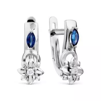 Серьги с сапфирами и бриллиантами Линии Любви