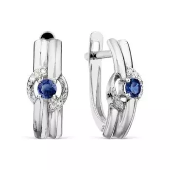 Серьги с сапфирами и бриллиантами Линии Любви