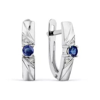 Серьги с сапфирами и бриллиантами Линии Любви