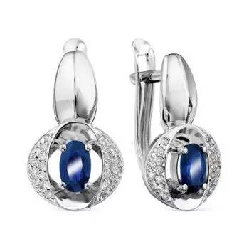 Серьги с сапфирами и бриллиантами Линии Любви