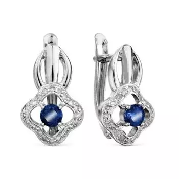 Серьги с сапфирами и бриллиантами Линии Любви