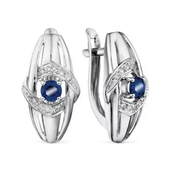 Серьги с сапфирами и бриллиантами Линии Любви