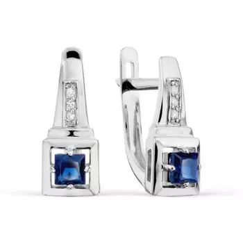 Серьги с сапфирами и бриллиантами Линии Любви