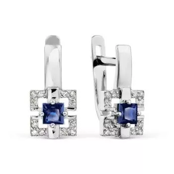 Серьги с сапфирами и бриллиантами Линии Любви