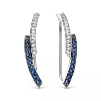 Серьги с сапфирами и бриллиантами Линии Любви