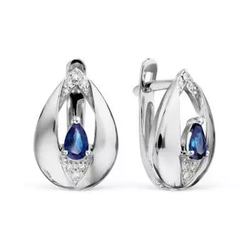 Серьги с сапфирами и бриллиантами Линии Любви
