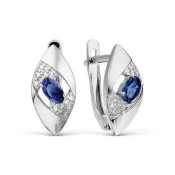 Серьги с сапфирами и бриллиантами Линии Любви
