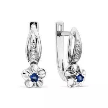 Серьги с сапфирами и бриллиантами Линии Любви