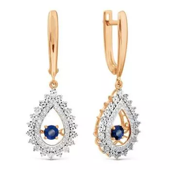 Серьги с сапфирами и бриллиантами Линии Любви