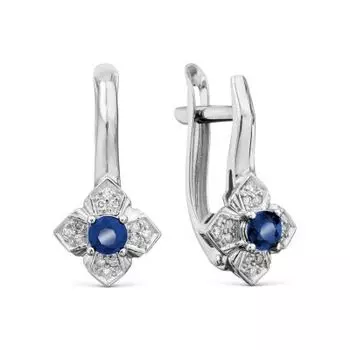 Серьги с сапфирами и бриллиантами Линии Любви