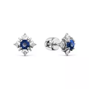 Серьги с сапфирами и бриллиантами Линии Любви