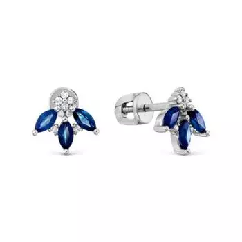 Серьги с сапфирами и бриллиантами Линии Любви