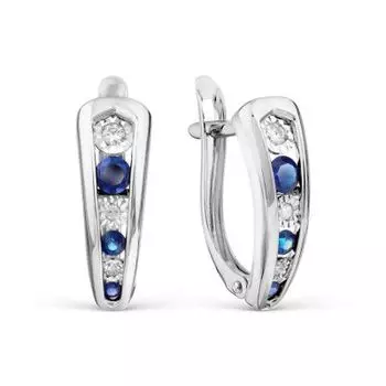 Серьги с сапфирами и бриллиантами Линии Любви