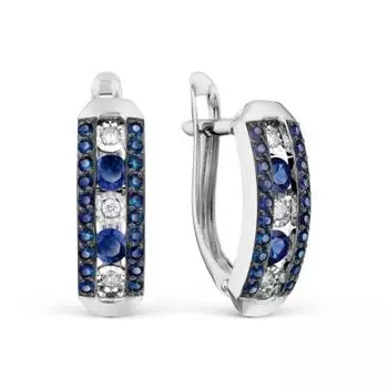 Серьги с сапфирами и бриллиантами Линии Любви