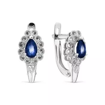 Серьги с сапфирами и бриллиантами Линии Любви