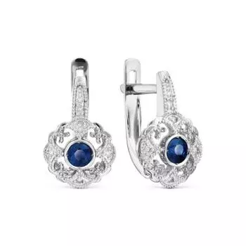 Серьги с сапфирами и бриллиантами Линии Любви