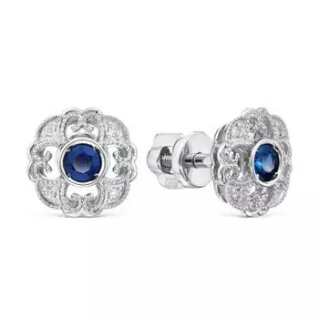 Серьги с сапфирами и бриллиантами Линии Любви