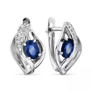 Серьги с сапфирами и бриллиантами Линии Любви