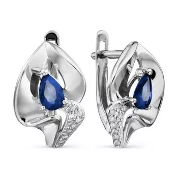 Серьги с сапфирами и бриллиантами Линии Любви