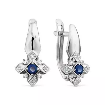 Серьги с сапфирами и бриллиантами Линии Любви