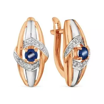 Серьги с сапфирами и бриллиантами Линии Любви
