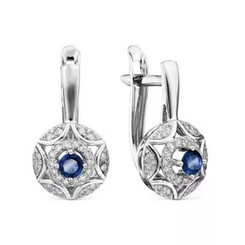 Серьги с сапфирами и бриллиантами Линии Любви