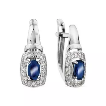 Серьги с сапфирами и бриллиантами Линии Любви