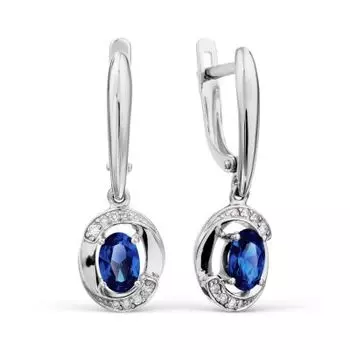 Серьги с сапфирами и бриллиантами Линии Любви