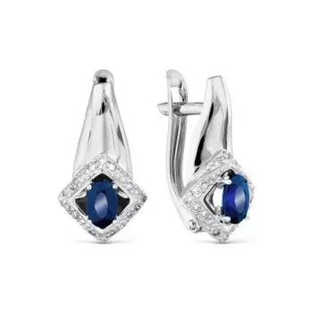 Серьги с сапфирами и бриллиантами Линии Любви