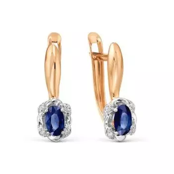 Серьги с сапфирами и бриллиантами Линии Любви
