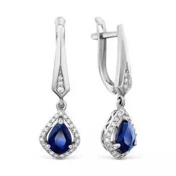Серьги с сапфирами и бриллиантами Линии Любви