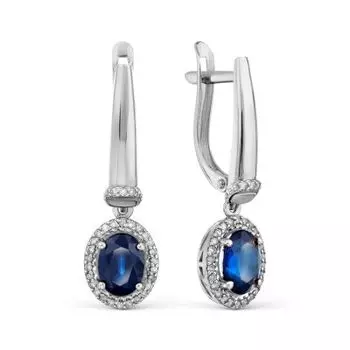 Серьги с сапфирами и бриллиантами Линии Любви