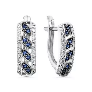Серьги с сапфирами и бриллиантами Линии Любви