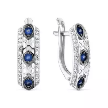 Серьги с сапфирами и бриллиантами Линии Любви