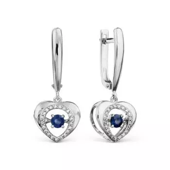 Серьги с сапфирами и бриллиантами Линии Любви