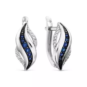 Серьги с сапфирами и бриллиантами Линии Любви