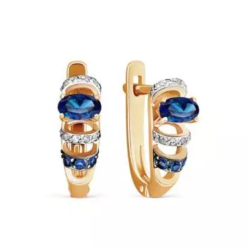 Серьги с сапфирами и бриллиантами Линии Любви