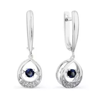 Серьги с сапфирами и бриллиантами Линии Любви
