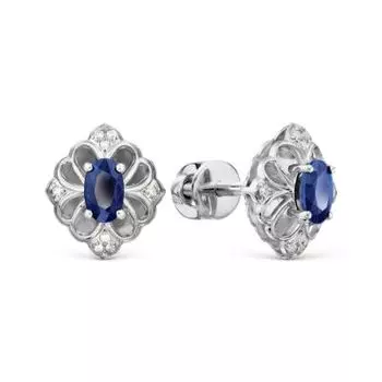 Серьги с сапфирами и бриллиантами Линии Любви