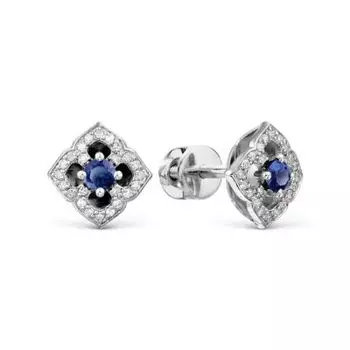 Серьги с сапфирами и бриллиантами Линии Любви