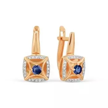 Серьги с сапфирами и бриллиантами Линии Любви